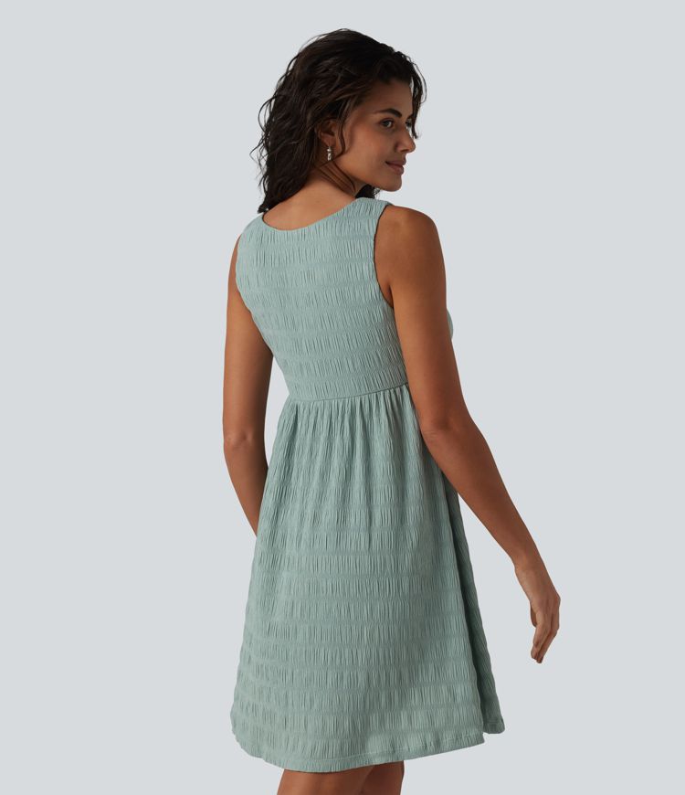 Round Neck Sleeveless Mini Casual Dress