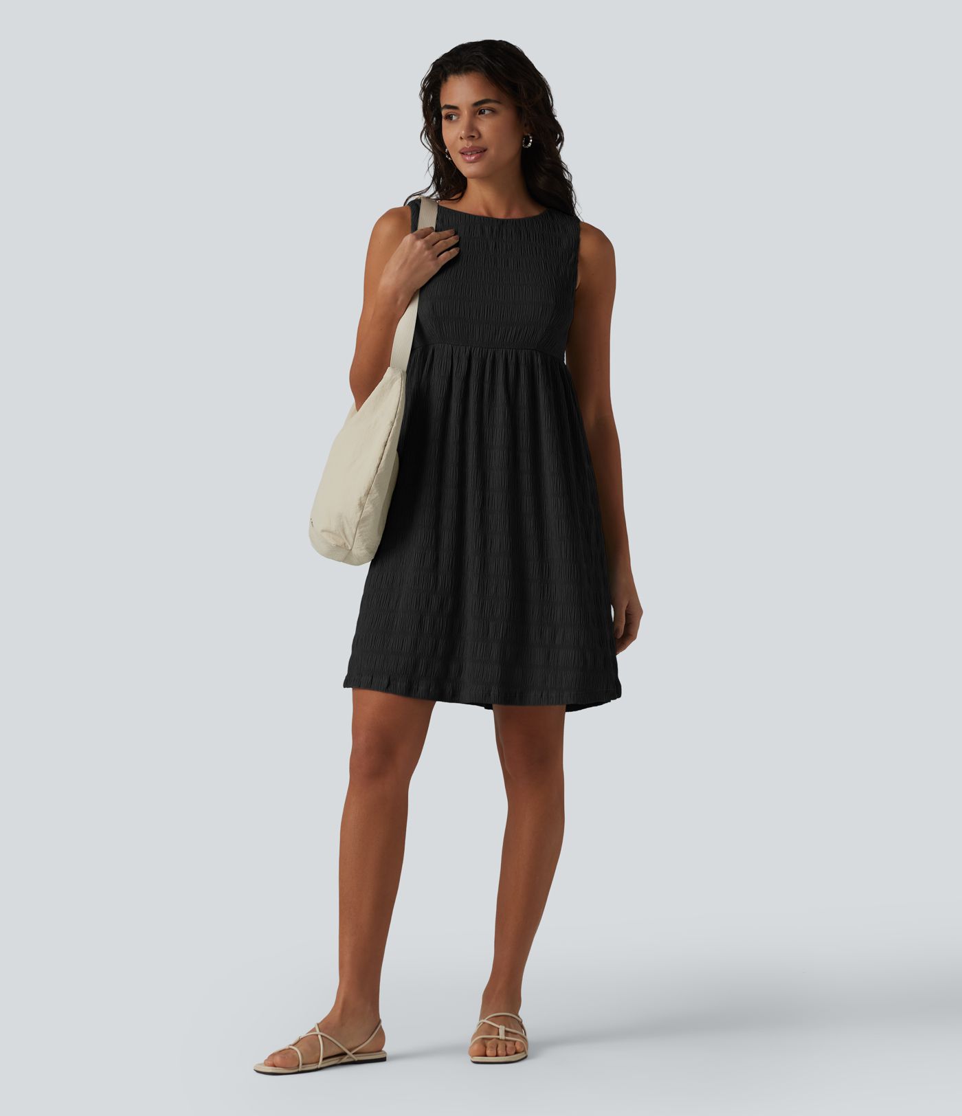 Round Neck Sleeveless Mini Casual Dress