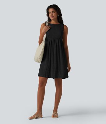 Round Neck Sleeveless Mini Casual Dress