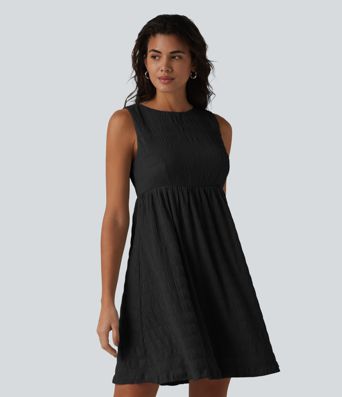 Round Neck Sleeveless Mini Casual Dress