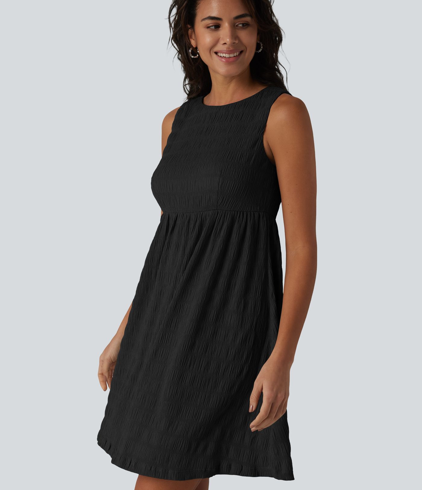 Round Neck Sleeveless Mini Casual Dress