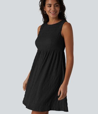 Round Neck Sleeveless Mini Casual Dress