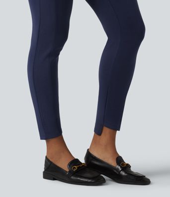 SpacerTek™ Mid Rise Casual Skinny Pants with Pockets