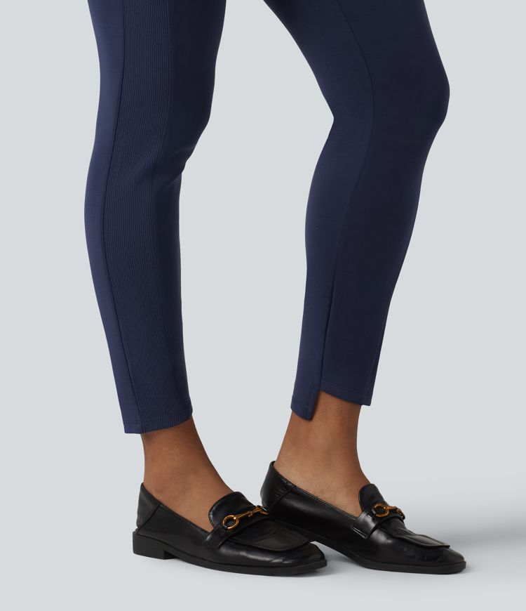SpacerTek™ Mid Rise Casual Skinny Pants with Pockets