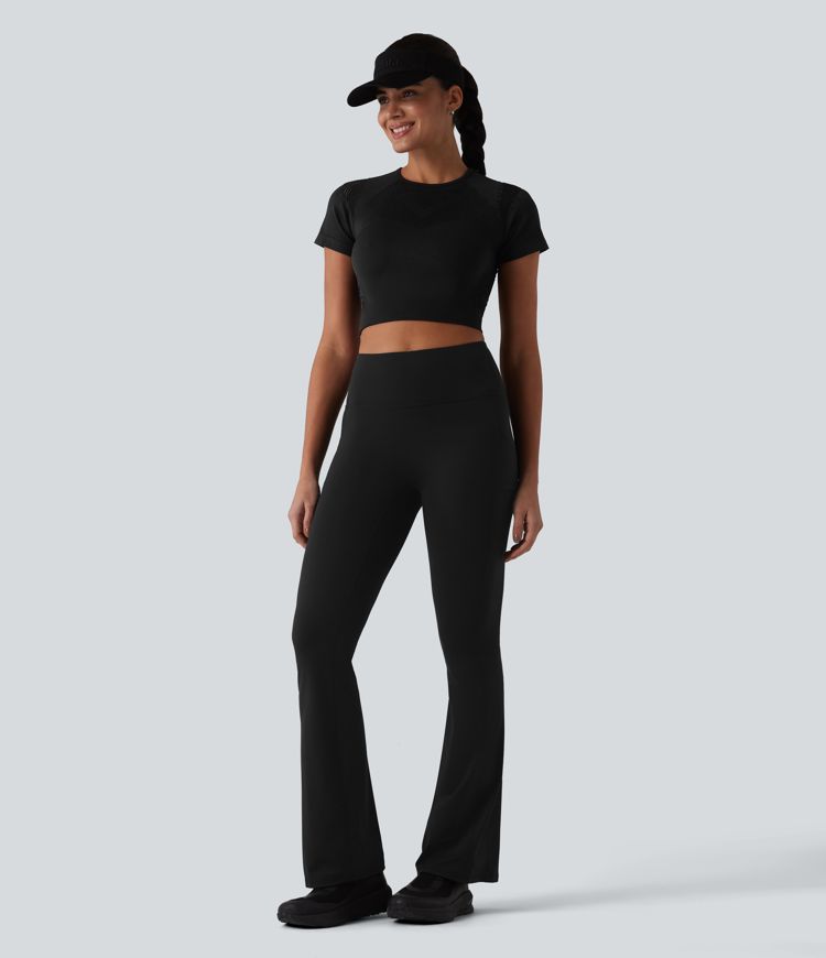 OneForm Seamless Flow Breathable Mesh Workout Cropped Sports Top OneForm Seamless Flow Breathable Mesh Workout Cropped Sports Top