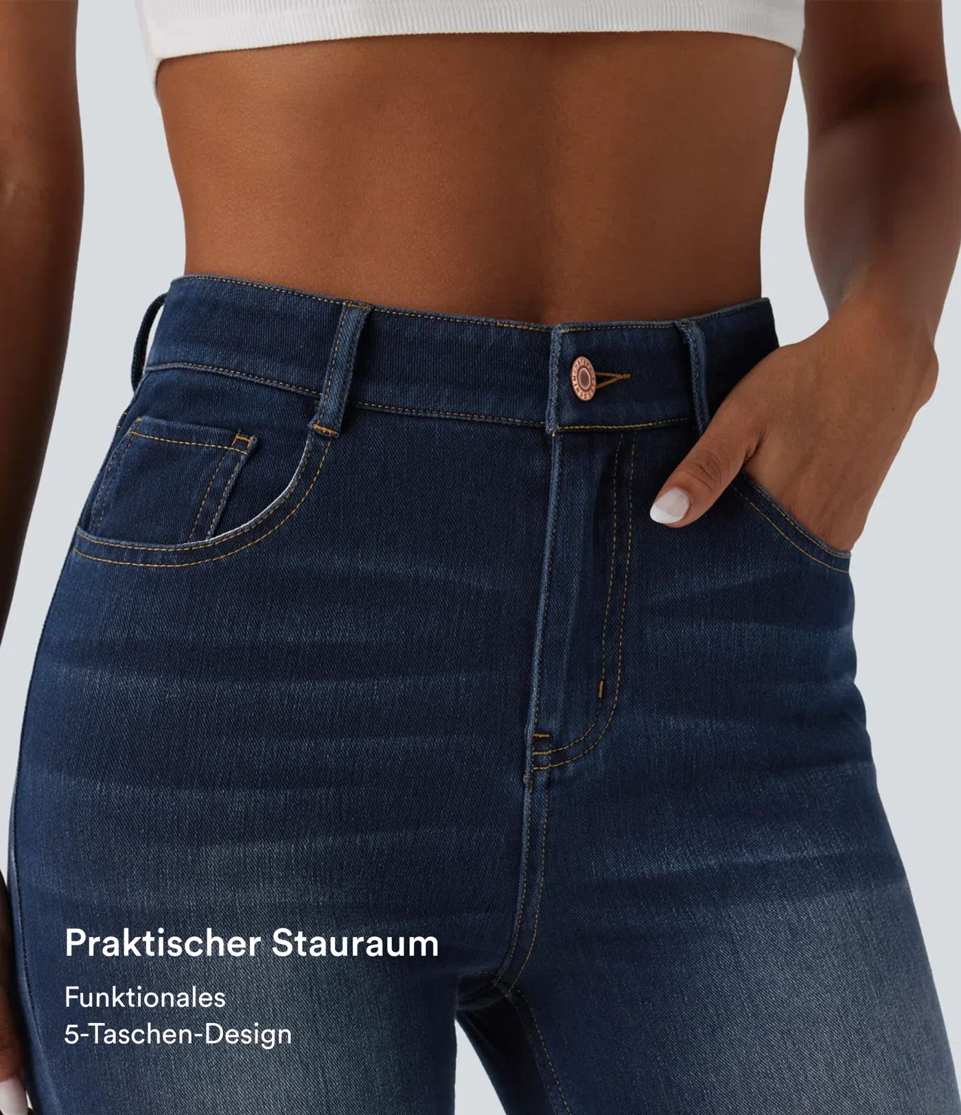 Halara Flex™ - Lässige Skinny-Jeans mit hohem Bund und mehreren Taschen
