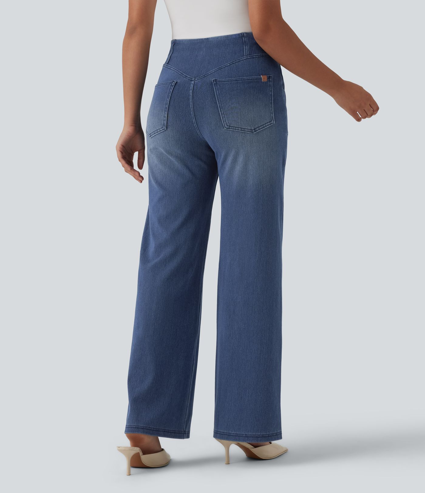 Halara Flex™ High Waisted Tummy Control Casual Wide Leg Jeans with Pockets