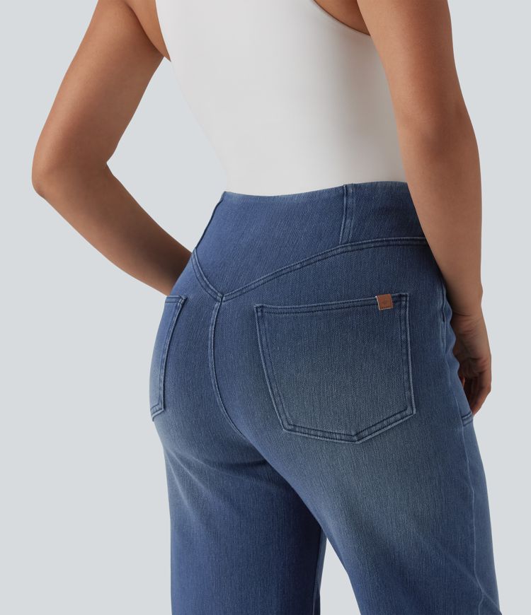 Halara Flex™ High Waisted Tummy Control Casual Wide Leg Jeans with Pockets