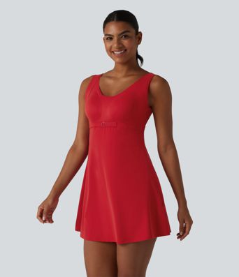 Halara UltraSculpt™ Push-Up 2-in-1 Mini Tennis Active Dress D-F Cups with Pockets-Easy Peezy Edition