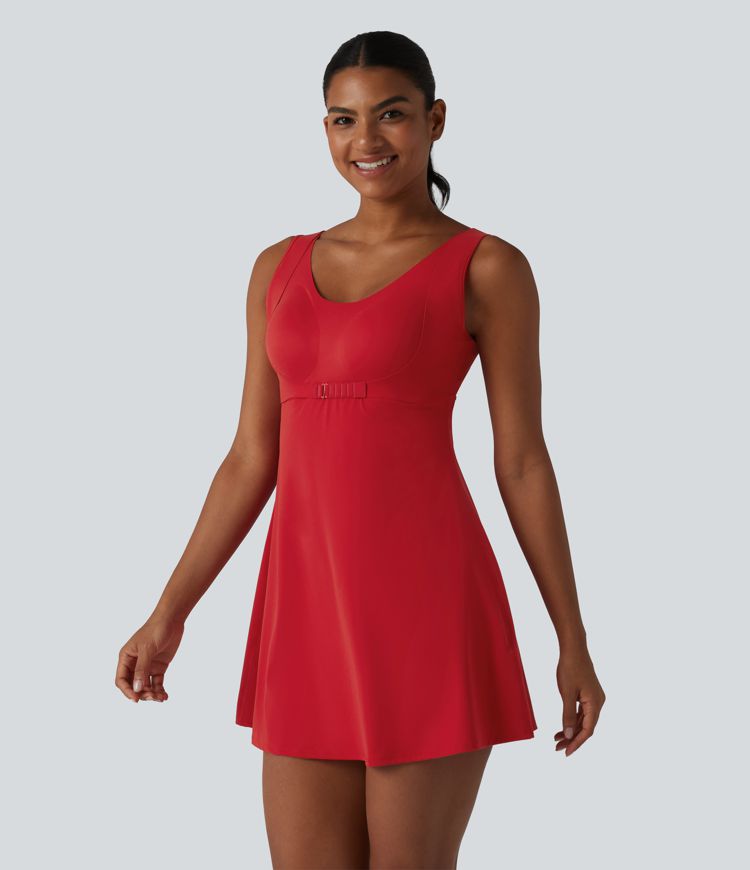 Halara UltraSculpt™ Push-Up 2-in-1 Mini Tennis Active Dress D-F Cups with Pockets-Easy Peezy Edition