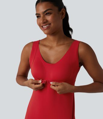 Halara UltraSculpt™ Push-Up 2-in-1 Mini Tennis Active Dress D-F Cups with Pockets-Easy Peezy Edition