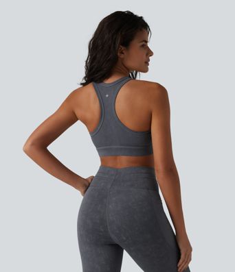 Yoga-Sport-BH mit niedrigem Support, U-Ausschnitt und Racerback