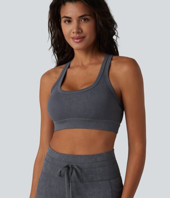 Yoga-Sport-BH mit niedrigem Support, U-Ausschnitt und Racerback