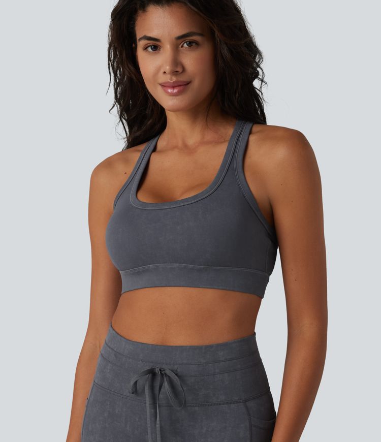 Yoga-Sport-BH mit niedrigem Support, U-Ausschnitt und Racerback