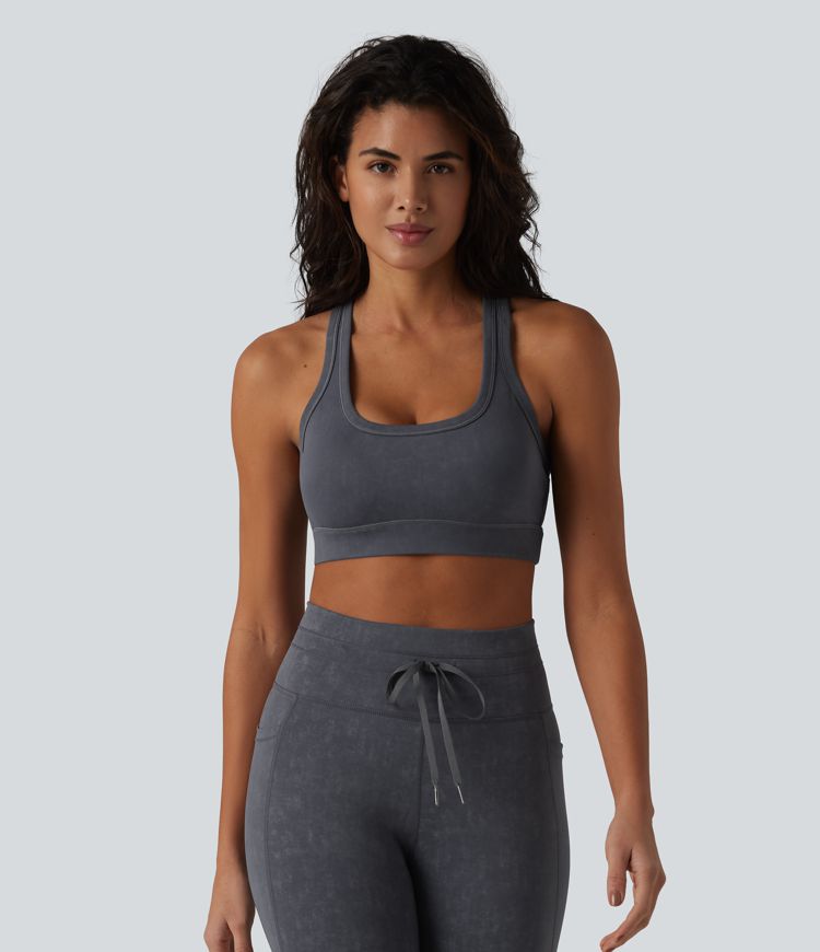 Yoga-Sport-BH mit niedrigem Support, U-Ausschnitt und Racerback