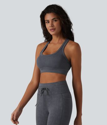 Yoga-Sport-BH mit niedrigem Support, U-Ausschnitt und Racerback