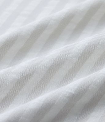 Lässige Bluse in Leinenoptik mit V-Ausschnitt, kurzen Ärmeln und Streifenmuster