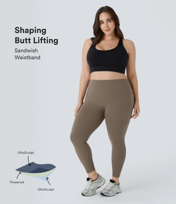 Halara UltraSculpt™ High Waisted Scrunch Butt Lifting Tummy Control Pocket Shaping Training Plus Size Leggings