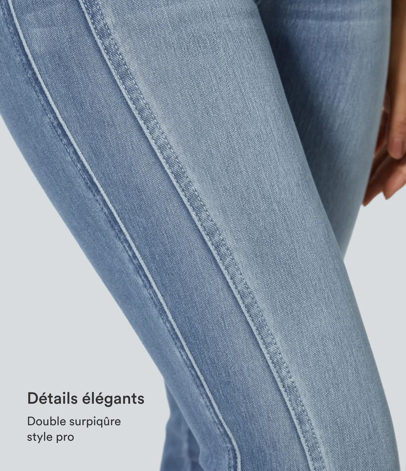 Halara Flex™ Jean skinny Casual Taille Mi-Haute Fermeture Éclair Boutonnée Plusieurs Poches Tricot Extensible
