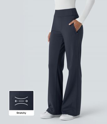 Halara Flex™ Mid Rise Side Zipper Pocket Women Suit Work Flare Pants