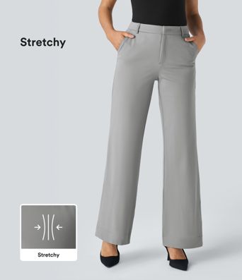 Halara Flex™ Mid Rise Pocket Straight Leg Women Suit Work Pants