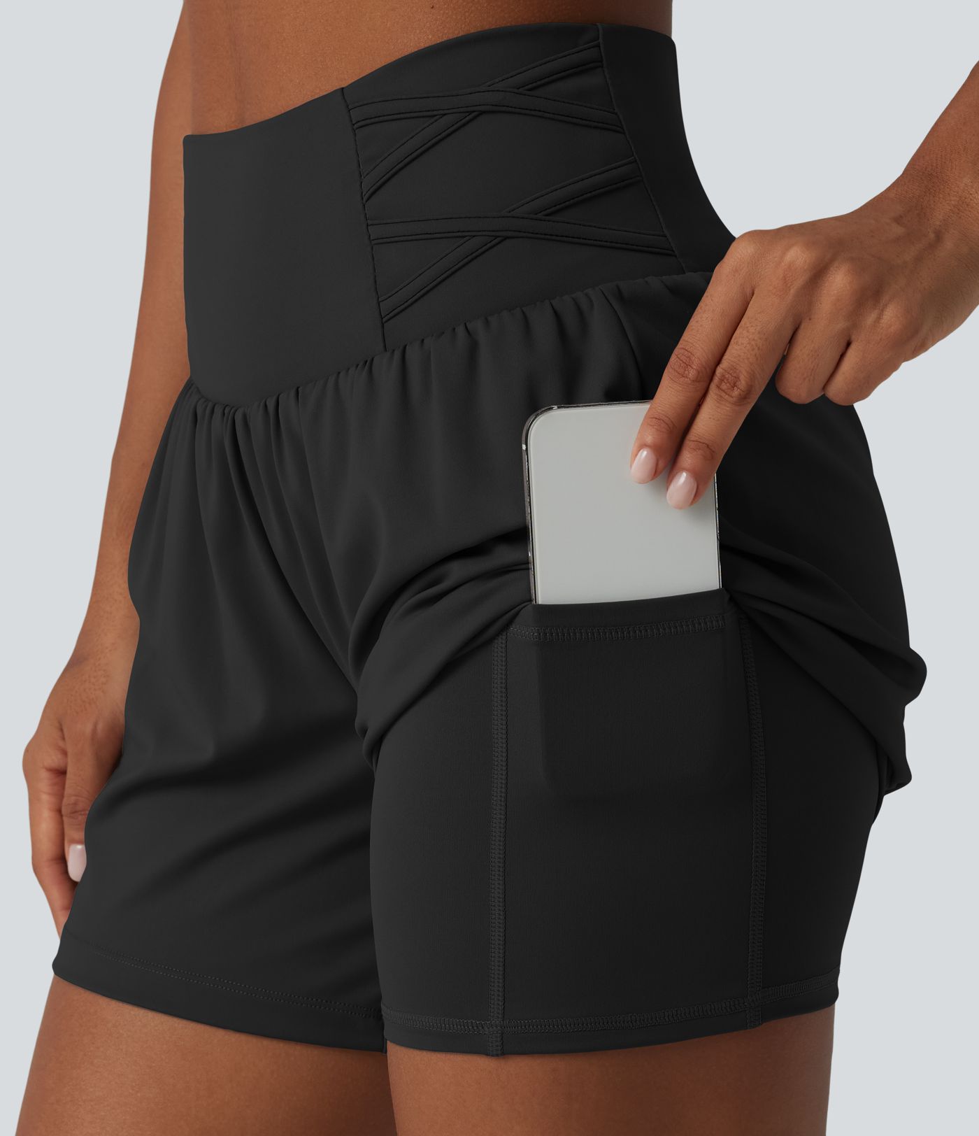 SoftlyZero™ Airy Super High Waisted 2-in-1 Cool Touch Yoga Shorts 5'' with Pockets