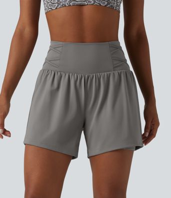 SoftlyZero™ Airy Super High Waisted 2-in-1 Cool Touch Yoga Shorts 5'' with Pockets