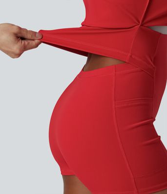 SoftlyZero™ Plush Push-Up Twisted Adjustable Straps Non-Removable Pad Dance Active Dress D-F Cups with Pockets-Easy Peezy