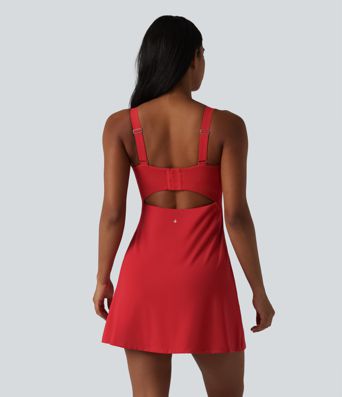 SoftlyZero™ Plush Push-Up Twisted Adjustable Straps Non-Removable Pad Dance Active Dress D-F Cups with Pockets-Easy Peezy