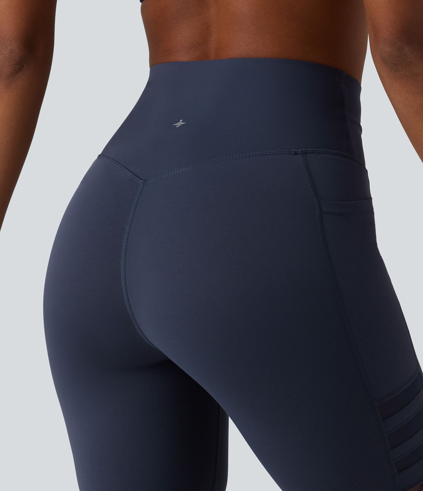 Halara UltraSculpt™ High Waisted Tummy Control Breathable Mesh Contrast Lace Yoag Biker Shorts 9'' with Pockets