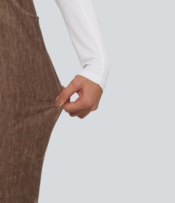 High Waisted Drawstring Velvet Flare Lounge Pants with Pockets