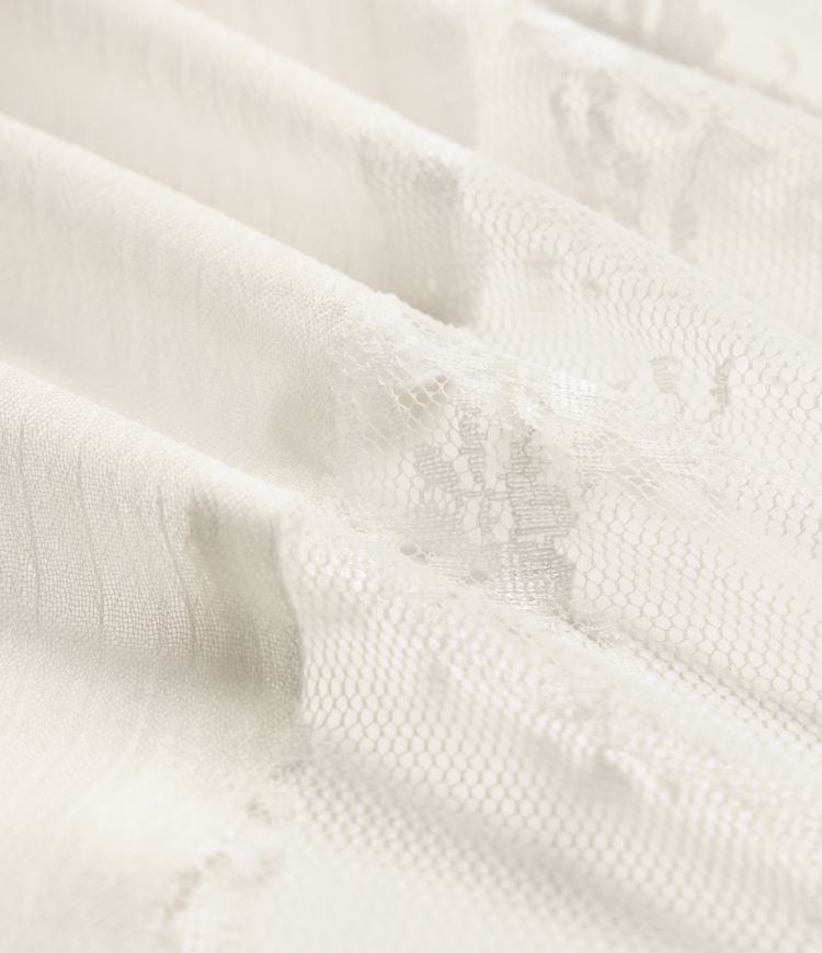 High Waisted Invisible Zipper Midi Contrast Lace Chiffon Party Flowy Skirt