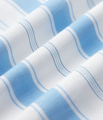 Removable Straps Shirred Stripes Linen-Feel Resort Slip Dress