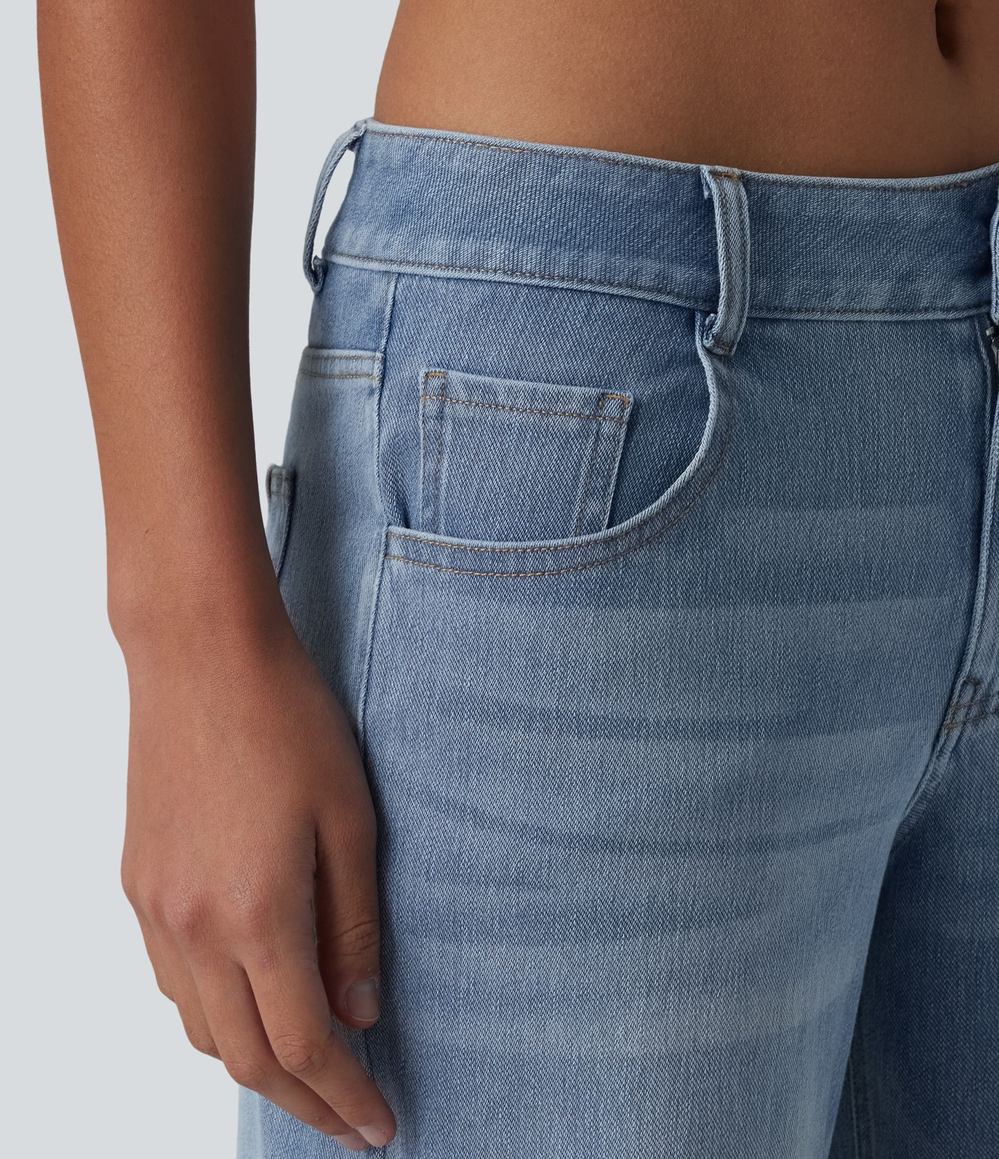 Halara Flex™ Low Rise Zipper Pockets Washed Baggy Wide Leg Casual Jeans