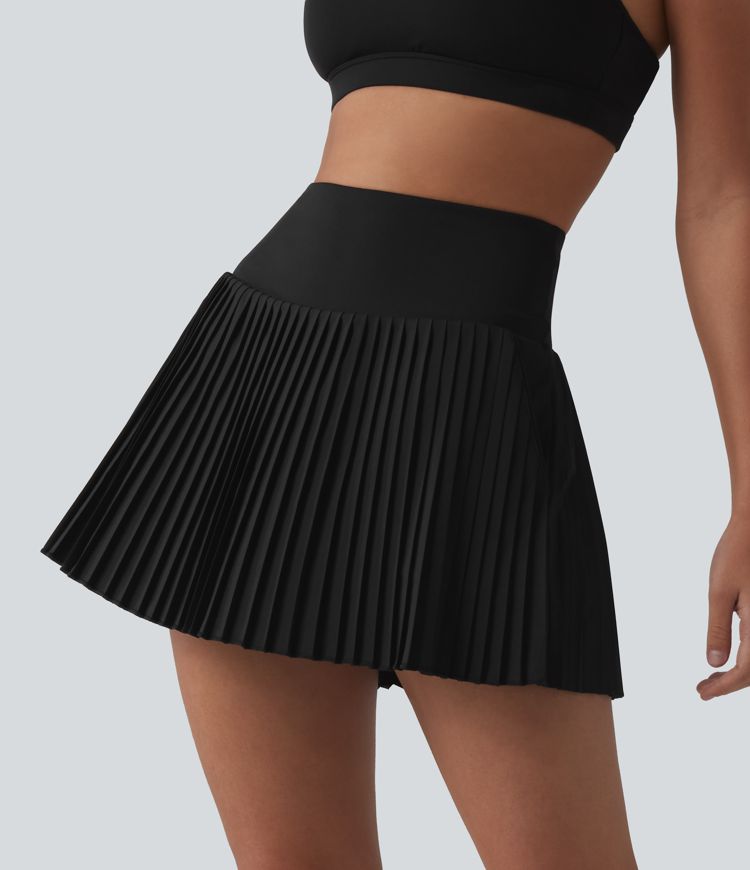 Breezeful™ High Waisted 2-in-1 Pleated Quick Dry Mini Tennis Skirt with Pockets