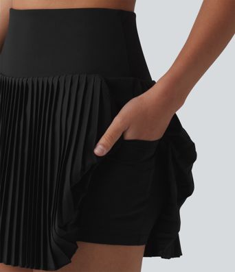 Breezeful™ High Waisted 2-in-1 Pleated Quick Dry Mini Tennis Skirt with Pockets
