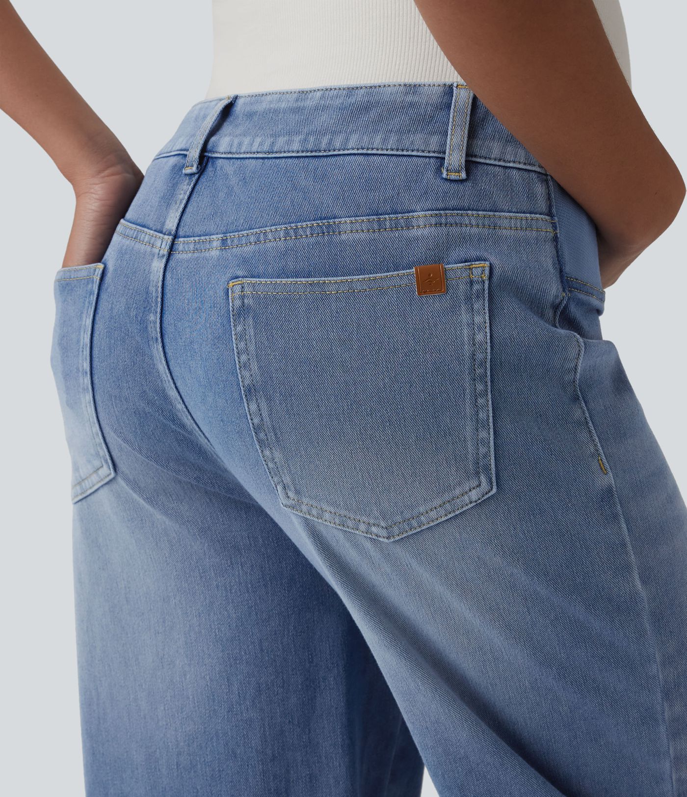 Halara Flex™ Mid Rise Straight Leg Maternity Casual Jeans with Pockets