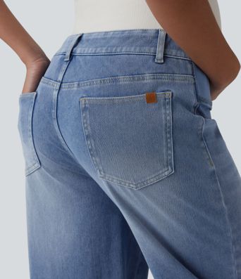 Halara Flex™ Mid Rise Straight Leg Maternity Casual Jeans with Pockets