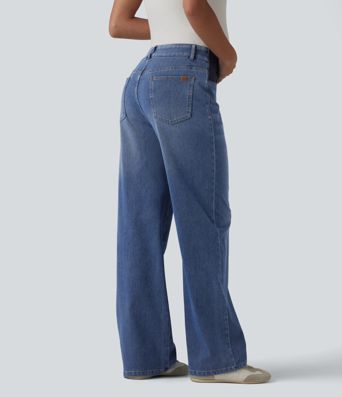 Halara Flex™ Mid Rise Straight Leg Maternity Casual Jeans with Pockets