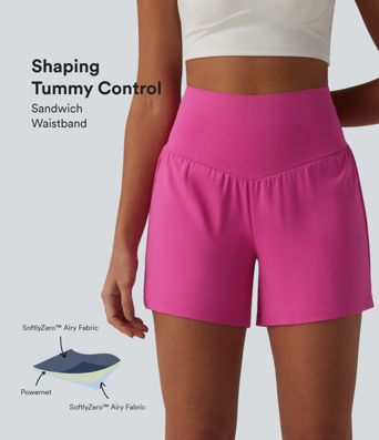 SoftlyZero™ Airy Super High Waisted Tummy Control 2-in-1 Cool Touch Yoga Shorts 5'' with Pockets