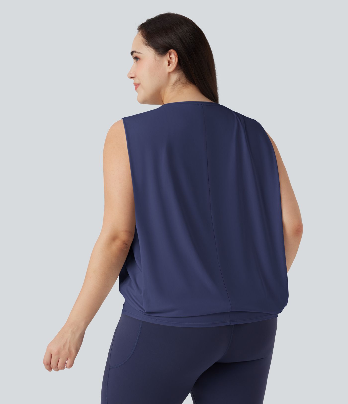 Plus Size Rundhals Cool Touch Yoga Tank Top-UPF50+