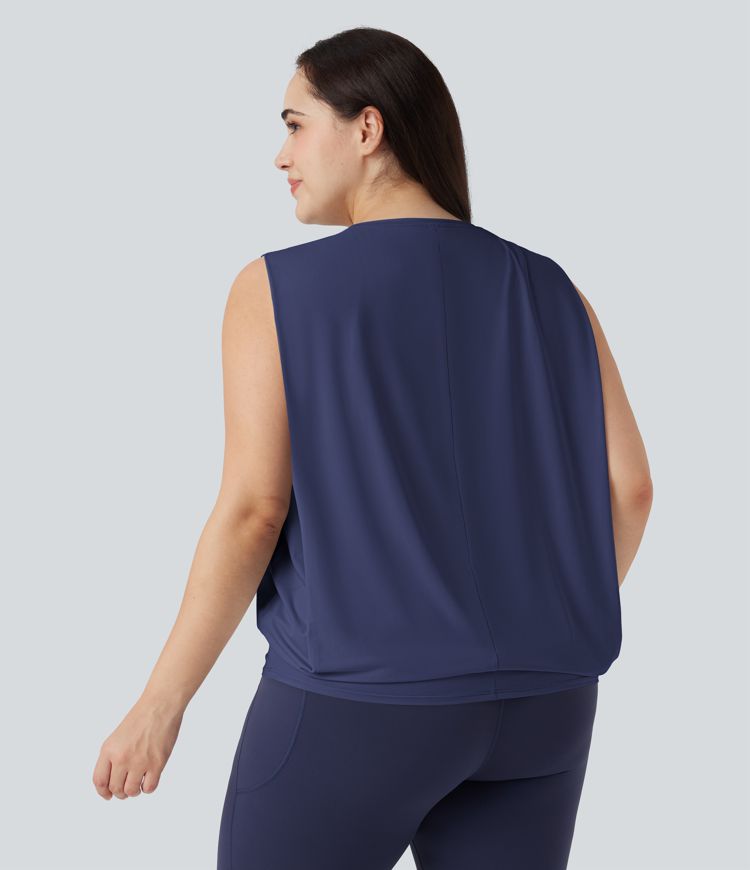 Plus Size Rundhals Cool Touch Yoga Tank Top-UPF50+