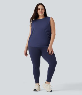 Plus Size Rundhals Cool Touch Yoga Tank Top-UPF50+