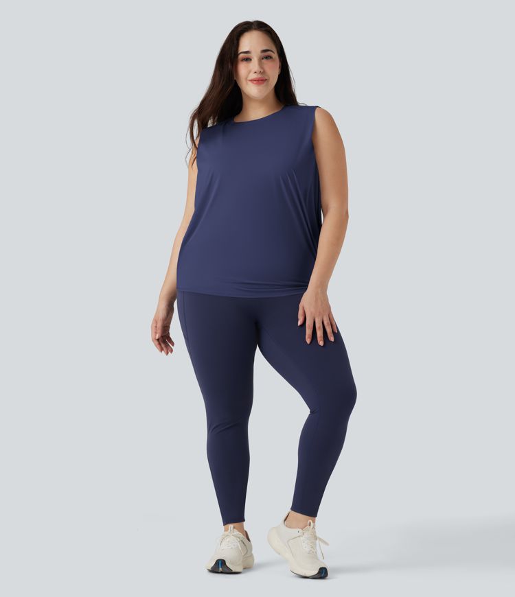 Plus Size Rundhals Cool Touch Yoga Tank Top-UPF50+