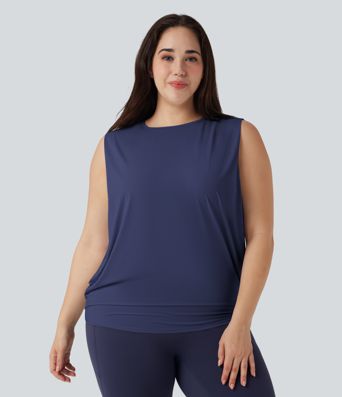 Plus Size Rundhals Cool Touch Yoga Tank Top-UPF50+