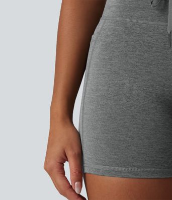 Halara UltraSculpt™ Heathered High Waisted Drawstring Quick Dry Yoga Biker Shorts 5'' with Pockets
