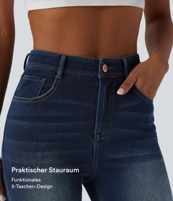 Halara Flex™ - Lässige Skinny-Jeans mit hohem Bund und mehreren Taschen