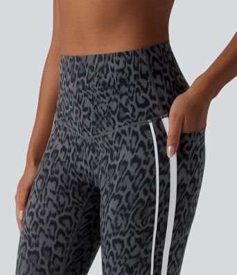 Halara UltraSculpt™ Leopard Print High Waisted Tummy Control Color Block Stripe Pedal Pusher Training Leggings with Pockets Halara UltraSculpt™ Leopard Print High Waisted Tummy Control Color Block Stripe Pedal Pusher Training Leggings with Pockets
