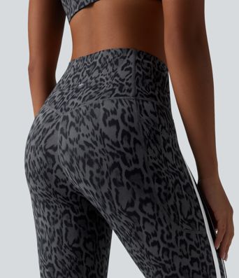 Halara UltraSculpt™ Leopard Print High Waisted Tummy Control Color Block Stripe Pedal Pusher Training Leggings with Pockets Halara UltraSculpt™ Leopard Print High Waisted Tummy Control Color Block Stripe Pedal Pusher Training Leggings with Pockets