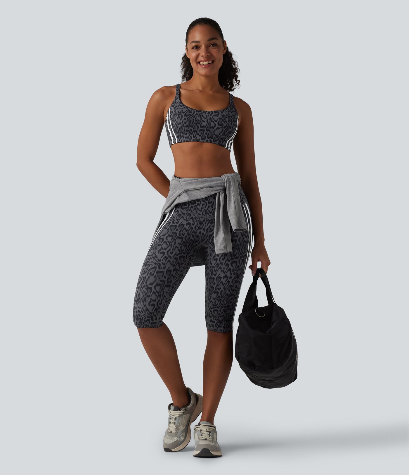 Halara UltraSculpt™ Leopard Print High Waisted Tummy Control Color Block Stripe Pedal Pusher Training Leggings with Pockets Halara UltraSculpt™ Leopard Print High Waisted Tummy Control Color Block Stripe Pedal Pusher Training Leggings with Pockets